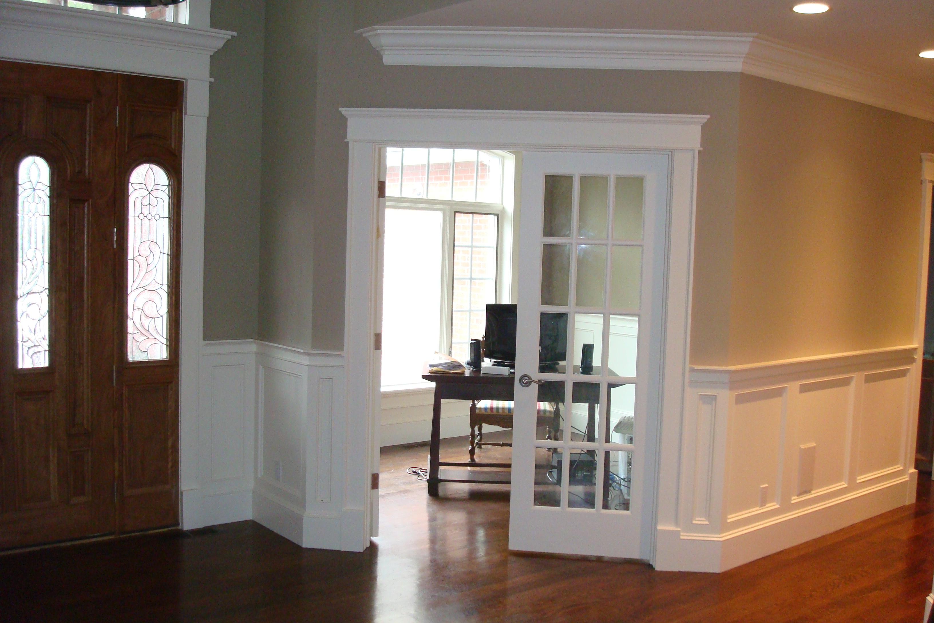 Custom entry millwork and built-in cabinetry